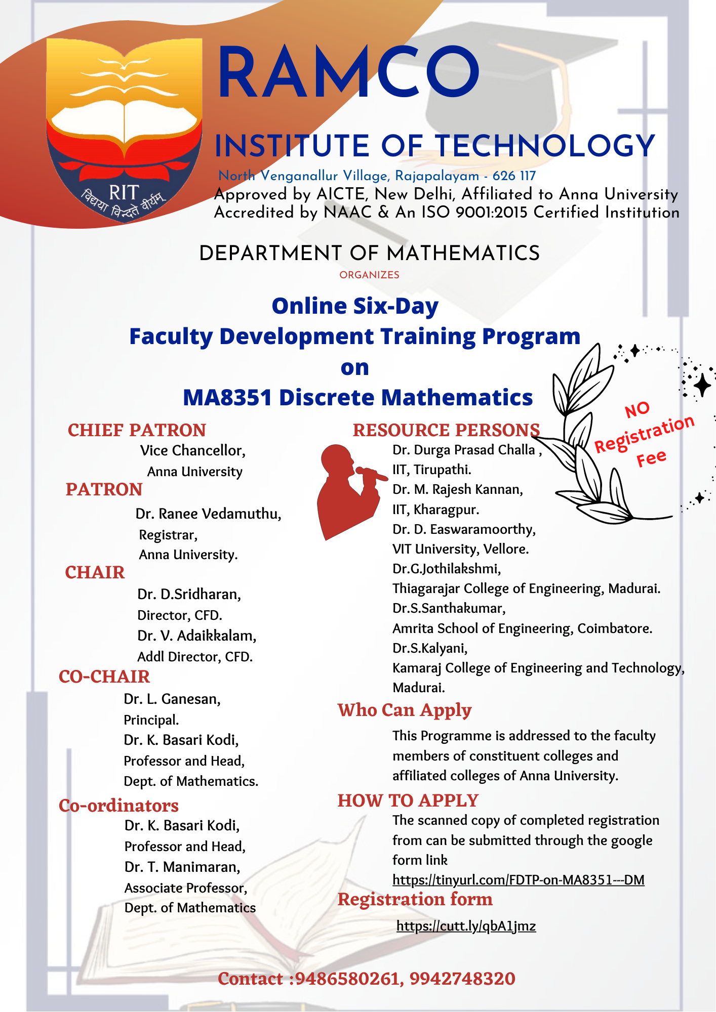 Online Six-Day FDTP on MA8351 Discrete Mathematics 2021